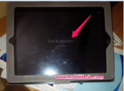 iPad disabled : Connect to iTunes
