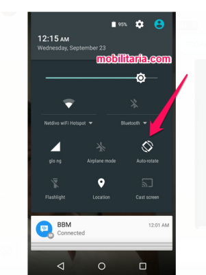 android auto screen rotation