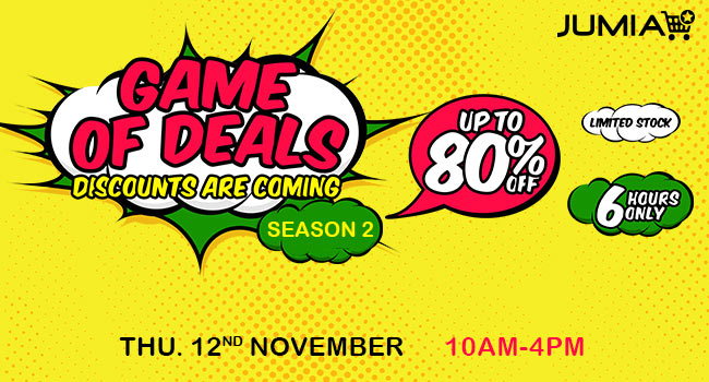 Get 80% Discount from Jumia in 2nd Edition of the Jumia Game Of Deals
