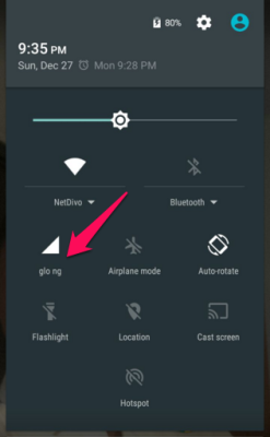 infinix hot 2 android cellular data icon