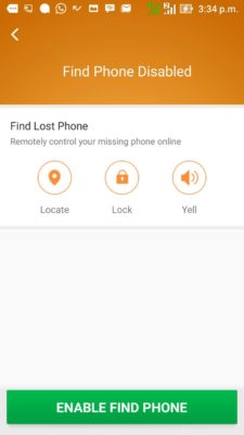 enable find phone cm security