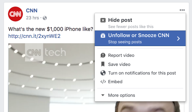 Facebook Testing Snooze Feature to Temporarily Mute Friends Without Unfollowing